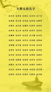 好听的赵姓宝宝名字大全