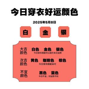 2022年5月15日五行穿衣 今日幸运颜色是什么