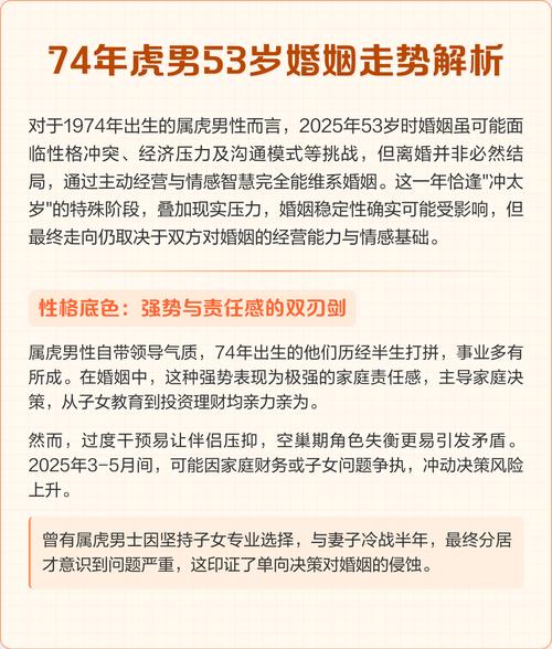 74年属虎为何婚姻不顺男 精力在事业上