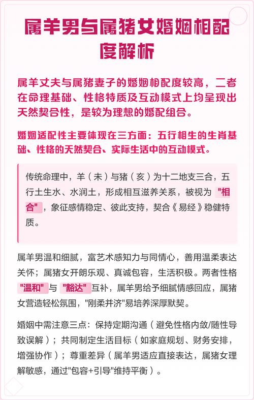 属猪男和属羊女相处建议 生肖猪男和生肖羊女配吗