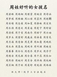 2015羊年周姓女宝宝好听名字