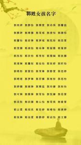 羊年姓郭女宝宝起名什么好听