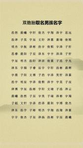 双胞胎宝宝改名字的禁忌与推荐