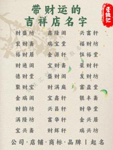 可以带财运的店名有哪些