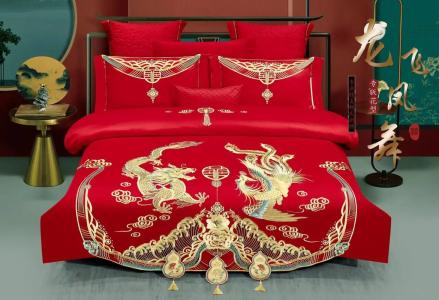 婚床风水沾喜气  婚被宜选百合图案