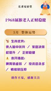 1968年属猴人晚年运势 68年猴男56岁以后运程会顺利吗