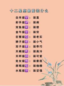 12星座中最会装的5大星座