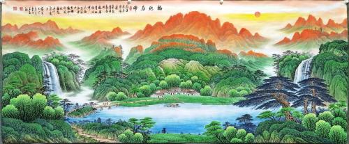 八方聚财山水画,书画风水学,像山水画哪里的多啊