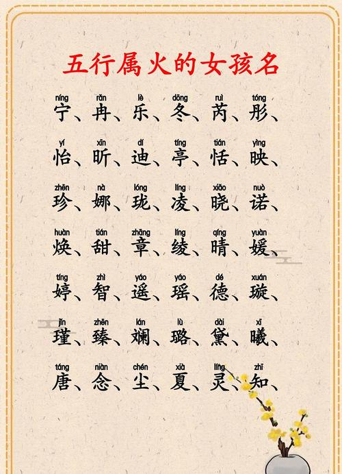 缺火女孩起名常用字