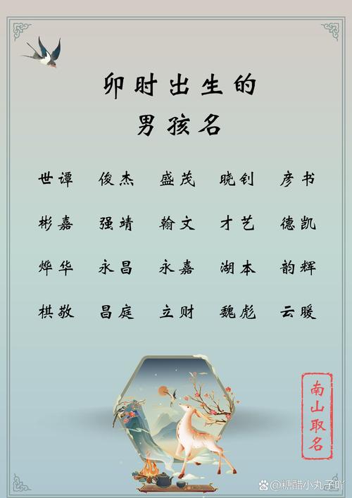 卯年卯时出生的男孩