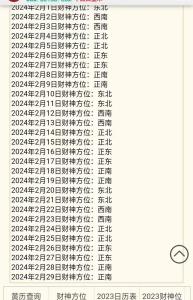 2023年全年财神方位图 每日财神查询表