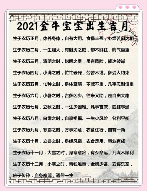 牛年男宝宝出生吉日 及他们的未来运势