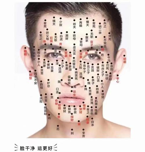 痣相女男人脸部痣相图解 额头有痣福禄一生