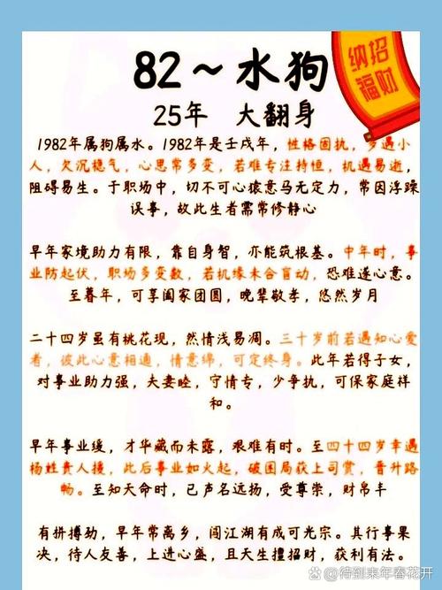 1982年属狗人一生命运如何