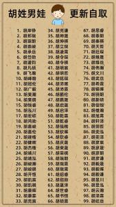 姓胡的男孩起名大全