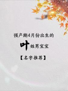 姓叶的男孩起名技巧