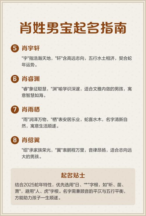 肖姓男宝宝怎么起名