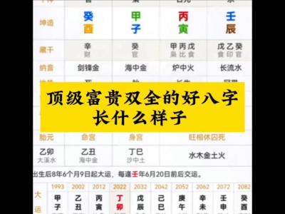 老来富贵的八字