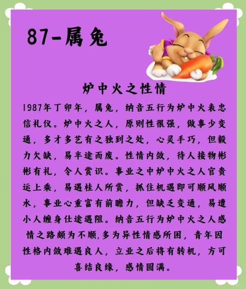 1987年出生是什么命？(火兔之命)婚配表