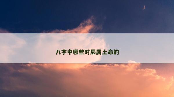 八字中哪些时辰属土命的