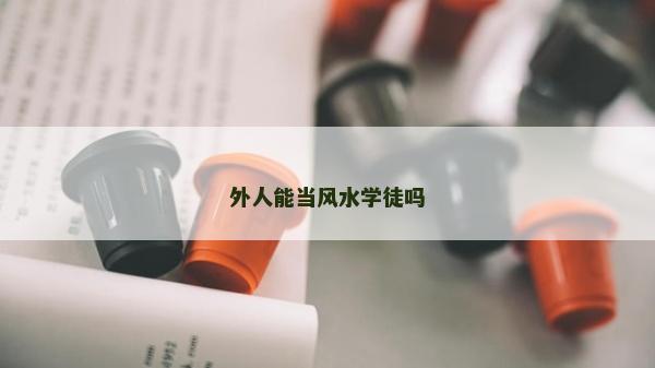 外人能当风水学徒吗