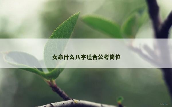 女命什么八字适合公考岗位