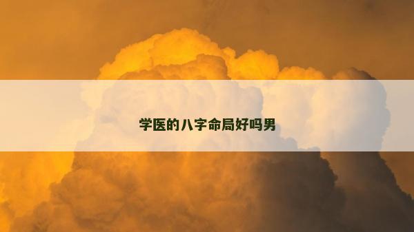 学医的八字命局好吗男