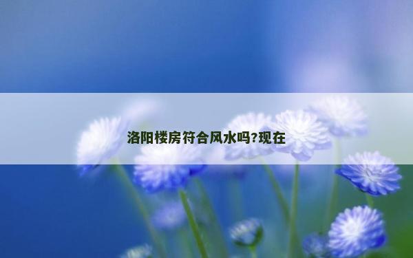 洛阳楼房符合风水吗?现在