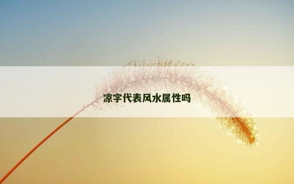 凉字代表风水属性吗