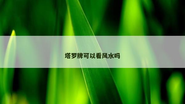 塔罗牌可以看风水吗
