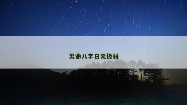 男命八字日元极弱