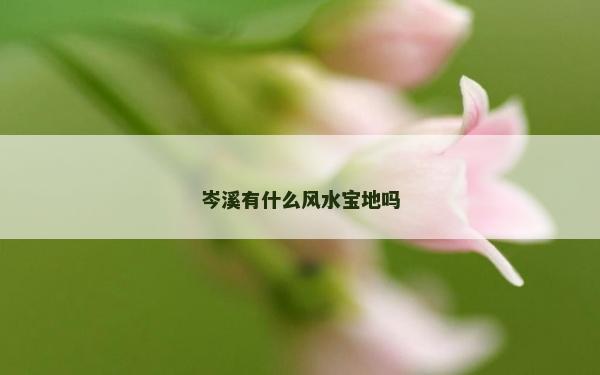 岑溪有什么风水宝地吗