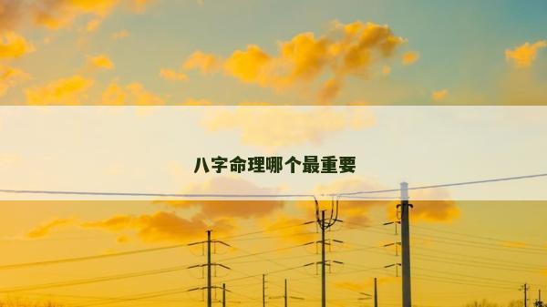 八字命理哪个最重要
