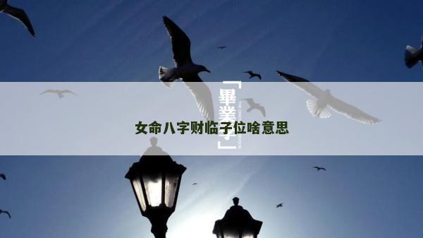 女命八字财临子位啥意思