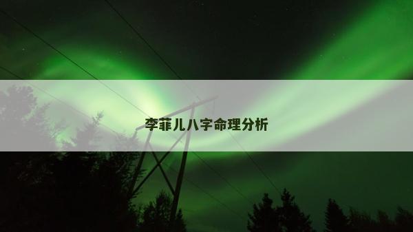 李菲儿八字命理分析
