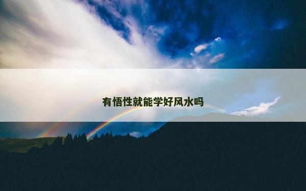有悟性就能学好风水吗