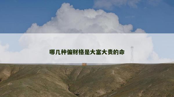 哪几种偏财格是大富大贵的命