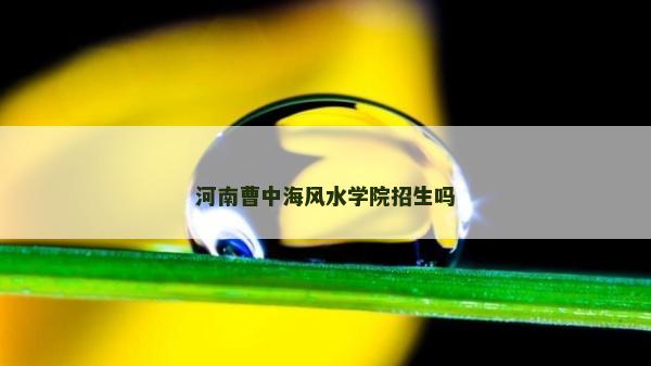 河南曹中海风水学院招生吗