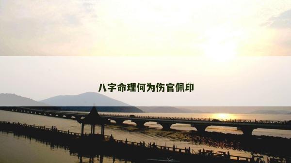 八字命理何为伤官佩印
