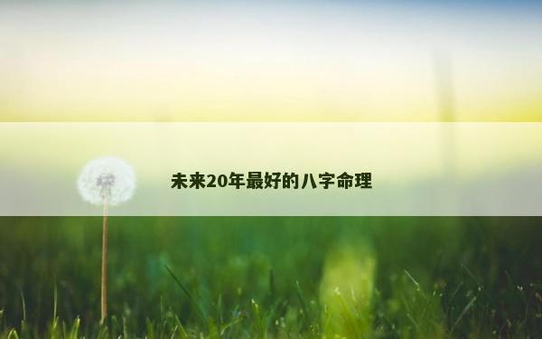 未来20年最好的八字命理