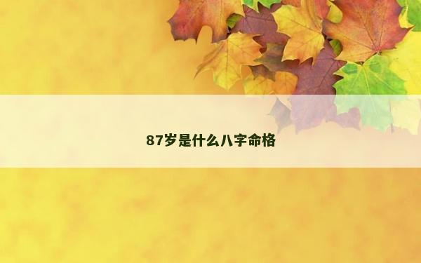 87岁是什么八字命格