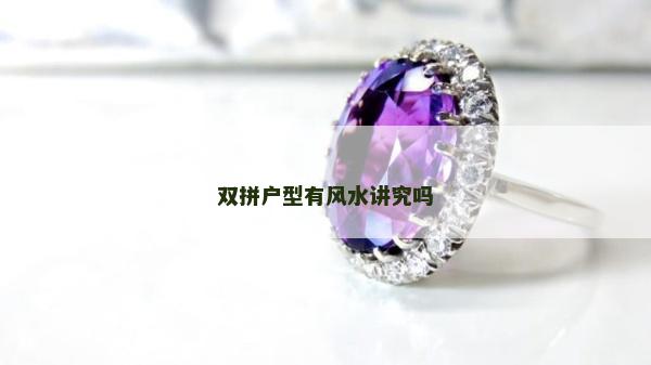 双拼户型有风水讲究吗