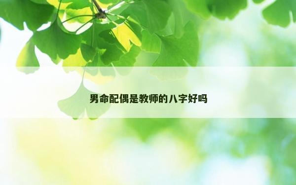 男命配偶是教师的八字好吗
