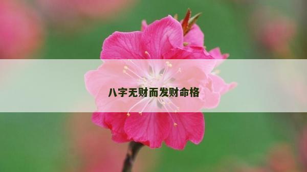 八字无财而发财命格
