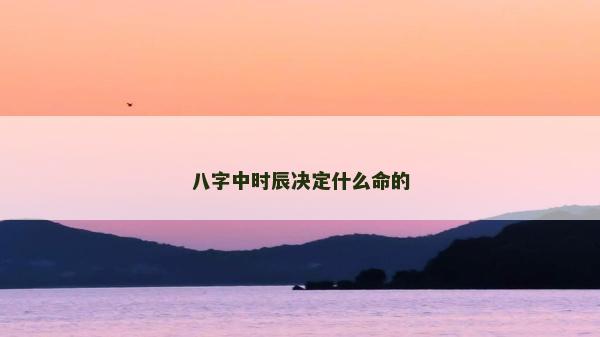 八字中时辰决定什么命的