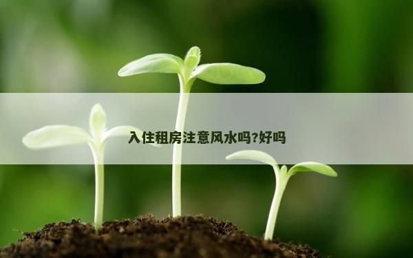 入住租房注意风水吗?好吗