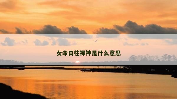 女命日柱禄神是什么意思