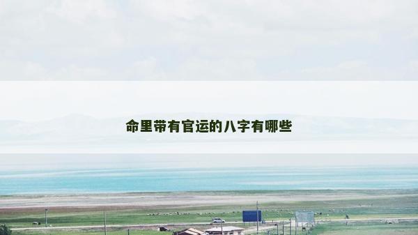 命里带有官运的八字有哪些
