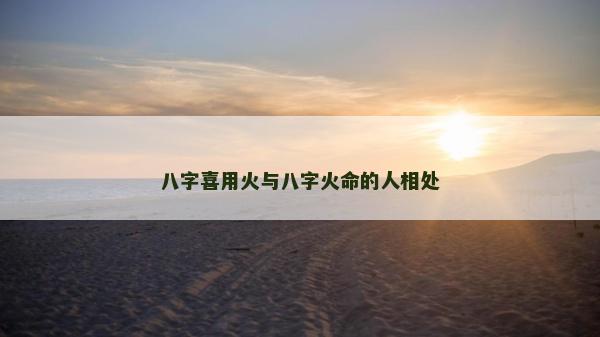 八字喜用火与八字火命的人相处