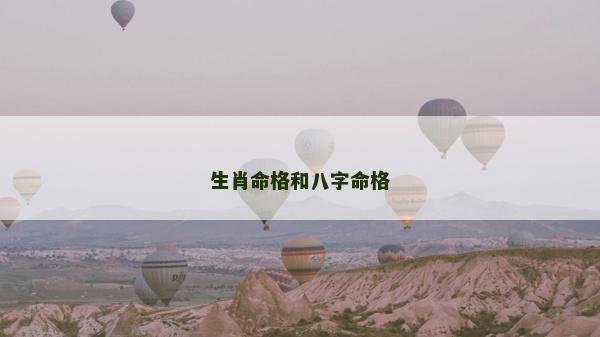 生肖命格和八字命格